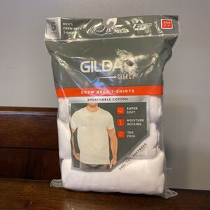 Gildan Men's Crew Neck T-Shirts, 5 Pack, White Tees, 100% Cotton Small